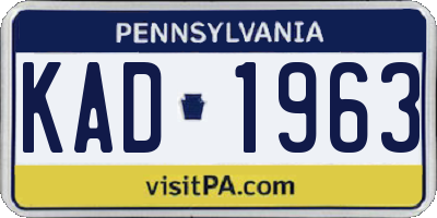 PA license plate KAD1963