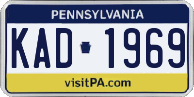 PA license plate KAD1969