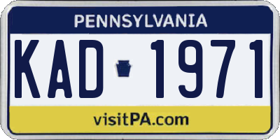 PA license plate KAD1971