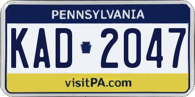 PA license plate KAD2047