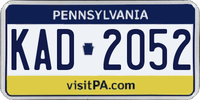 PA license plate KAD2052