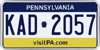 PA license plate KAD2057