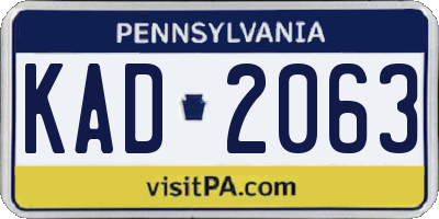 PA license plate KAD2063