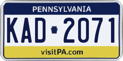 PA license plate KAD2071