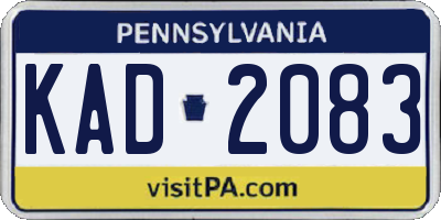 PA license plate KAD2083