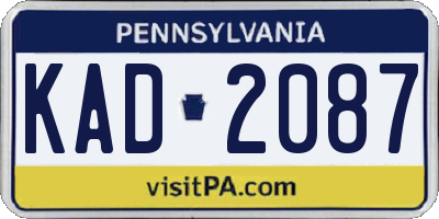 PA license plate KAD2087