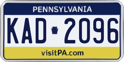 PA license plate KAD2096