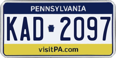 PA license plate KAD2097