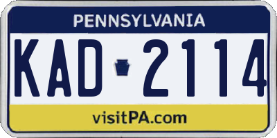 PA license plate KAD2114