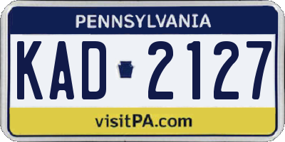 PA license plate KAD2127