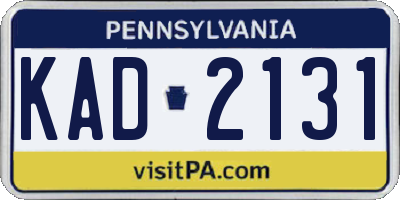 PA license plate KAD2131