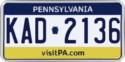 PA license plate KAD2136