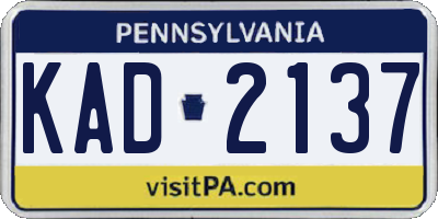 PA license plate KAD2137