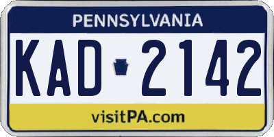 PA license plate KAD2142