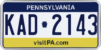PA license plate KAD2143