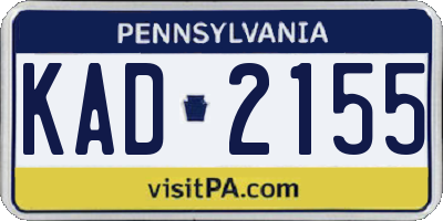PA license plate KAD2155