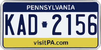 PA license plate KAD2156