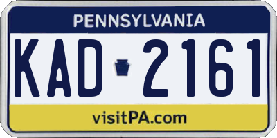 PA license plate KAD2161