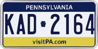 PA license plate KAD2164