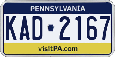PA license plate KAD2167