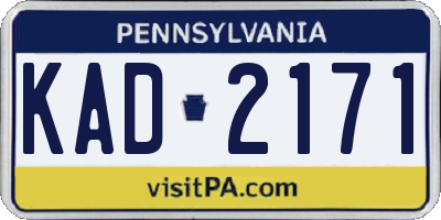 PA license plate KAD2171