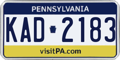 PA license plate KAD2183