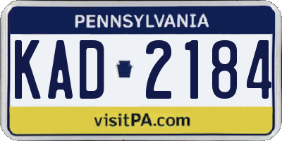 PA license plate KAD2184