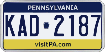 PA license plate KAD2187