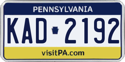 PA license plate KAD2192