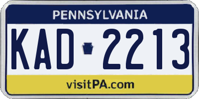 PA license plate KAD2213