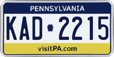PA license plate KAD2215