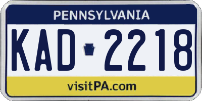 PA license plate KAD2218