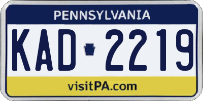 PA license plate KAD2219