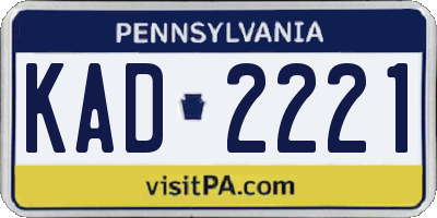 PA license plate KAD2221