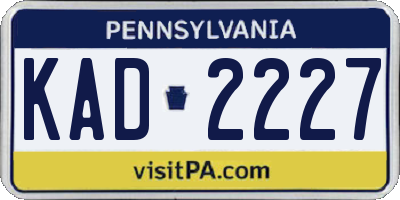 PA license plate KAD2227