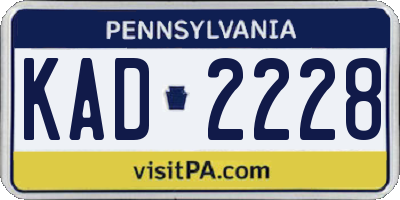 PA license plate KAD2228