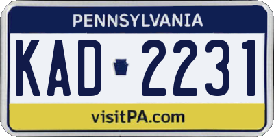 PA license plate KAD2231