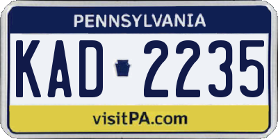 PA license plate KAD2235