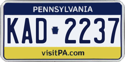 PA license plate KAD2237