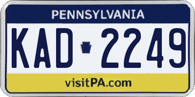 PA license plate KAD2249