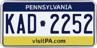 PA license plate KAD2252