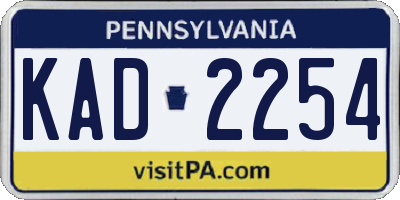 PA license plate KAD2254