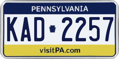 PA license plate KAD2257