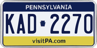 PA license plate KAD2270
