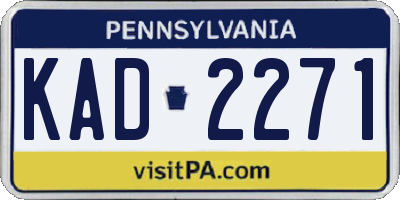 PA license plate KAD2271