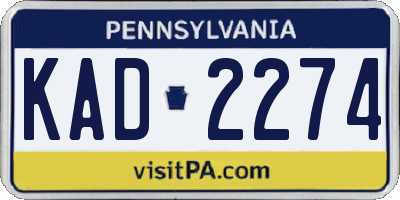 PA license plate KAD2274