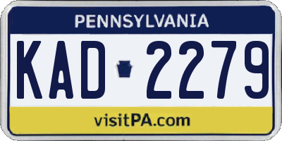 PA license plate KAD2279