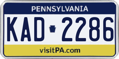 PA license plate KAD2286
