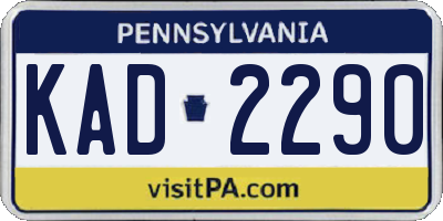 PA license plate KAD2290