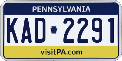 PA license plate KAD2291